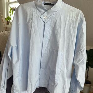 Shirin Guild Light Blue Boxy Button-Up Shirt